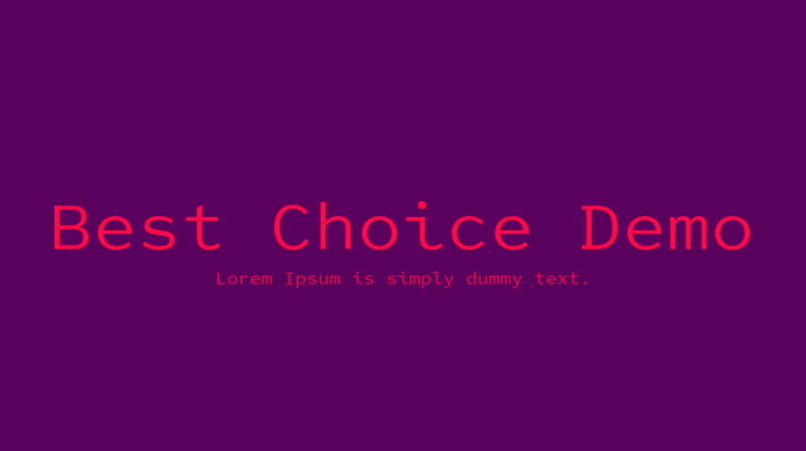 Best Choice Demo Font