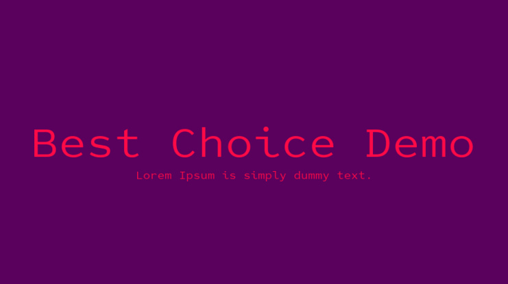 Best Choice Demo Font