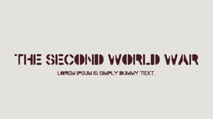 The Second World War Font