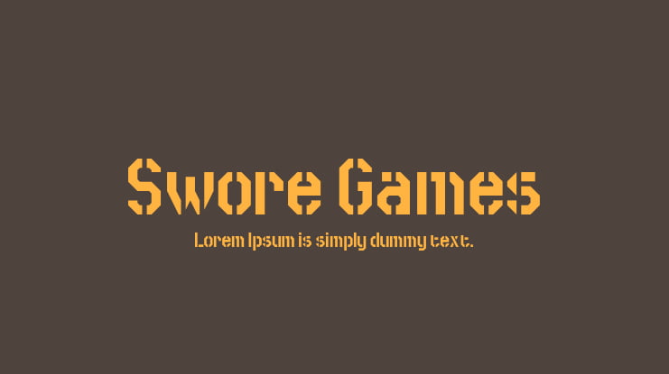 Swore Games Font