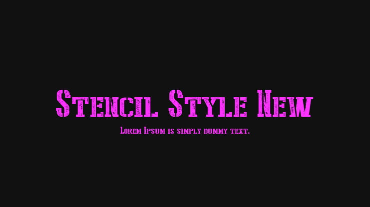 Stencil Style New Font