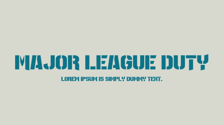 Major League Duty Font
