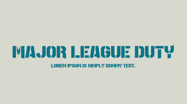 Major League Duty Font