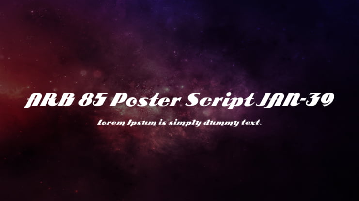 ARB 85 Poster Script JAN-39 Font