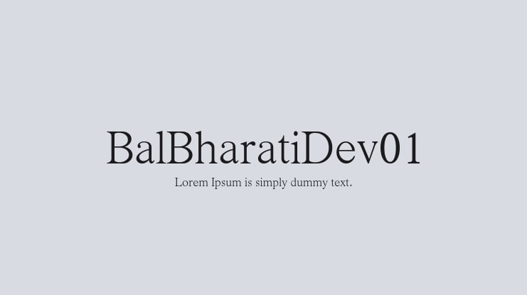 BalBharatiDev01 Font Family