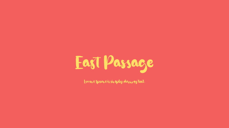 East Passage Font