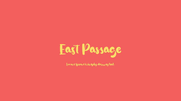 East Passage Font