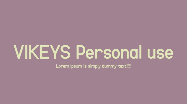 VIKEYS Personal use Font