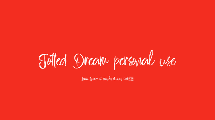 Jotted Dream personal use Font