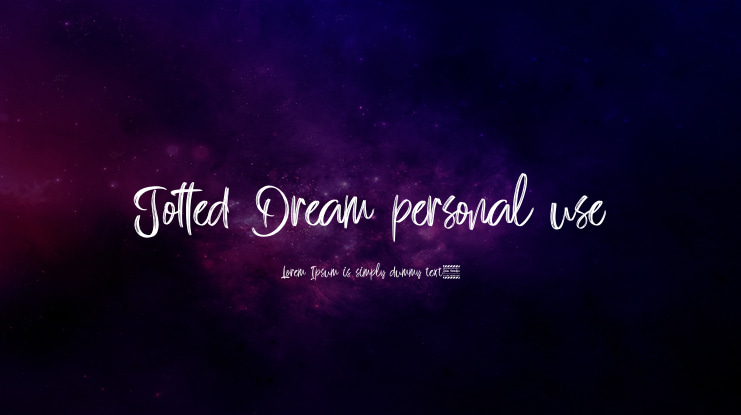 Jotted Dream personal use Font