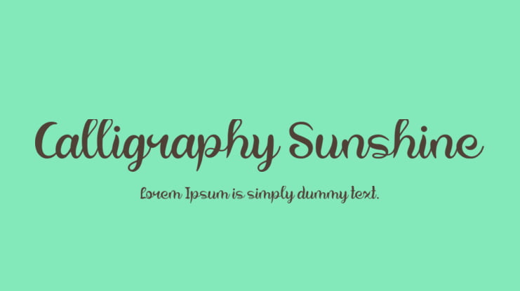 Calligraphy Sunshine Font