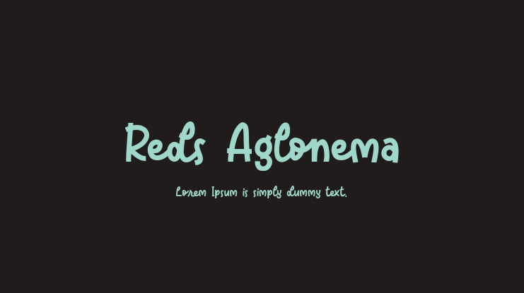 Reds Aglonema Font