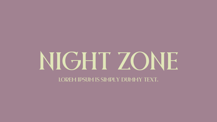 Night Zone Font Family