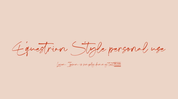 Equestrian Style personal use Font