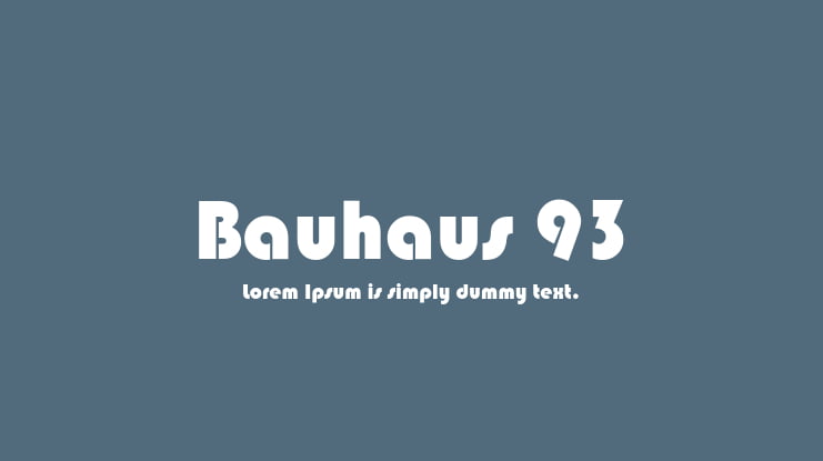 Bauhaus 93 Font Family