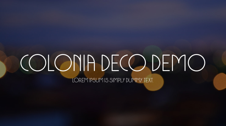 Colonia Deco DEMO Font Family