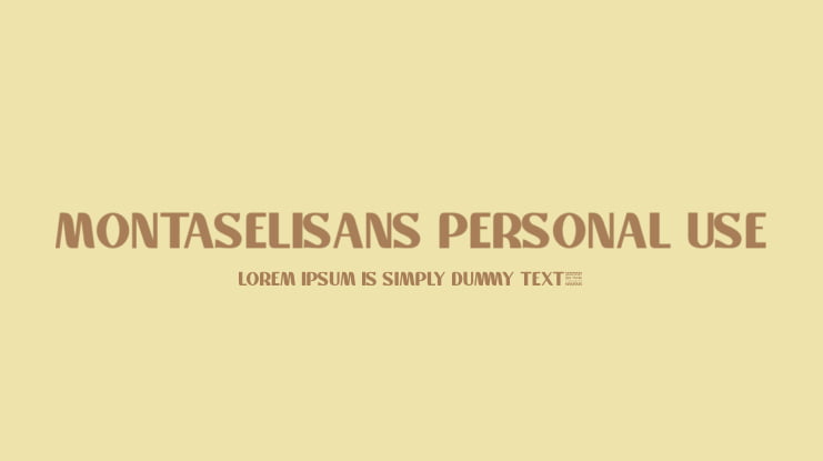 Montaselisans Personal Use Font