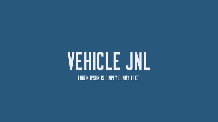Vehicle JNL Font Family