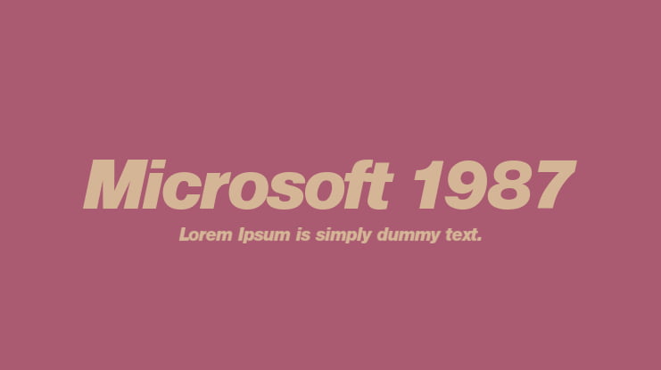 Microsoft 1987 Font
