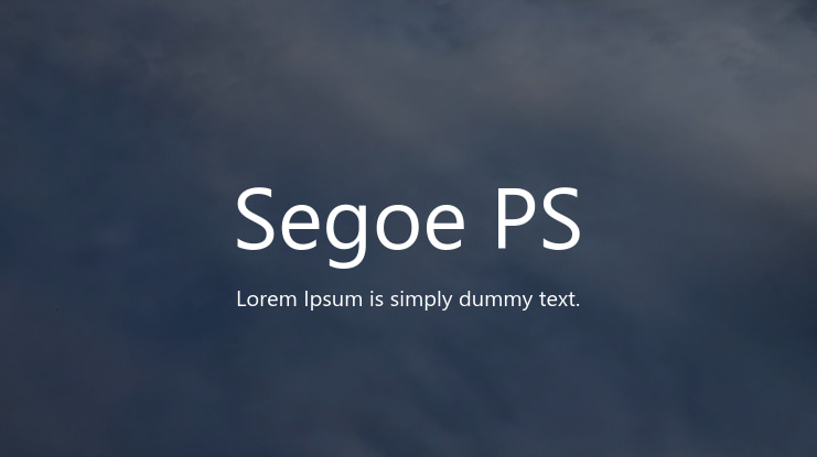Segoe PS Font Family