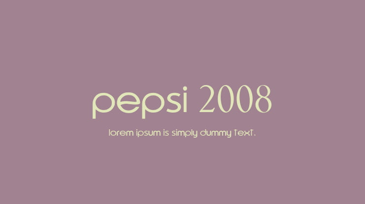Pepsi 2008 Font