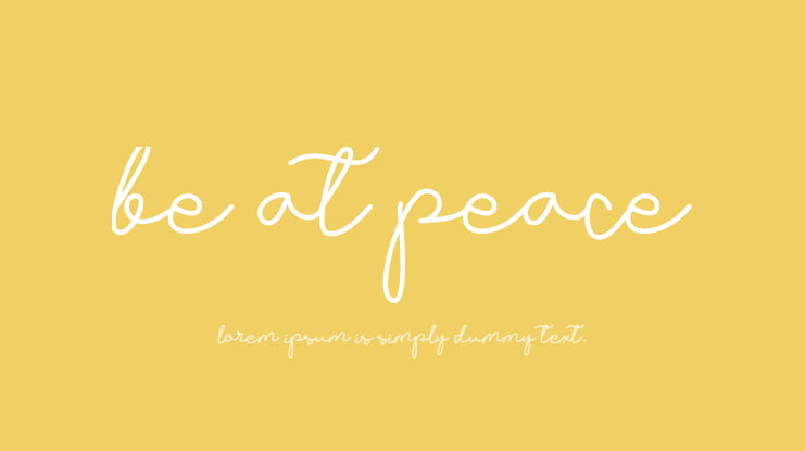 Be at peace Font