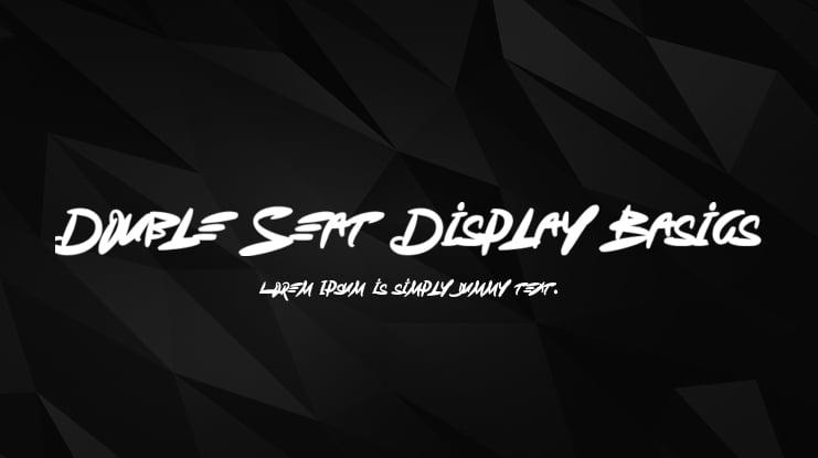 Double Seat Display Basics Font