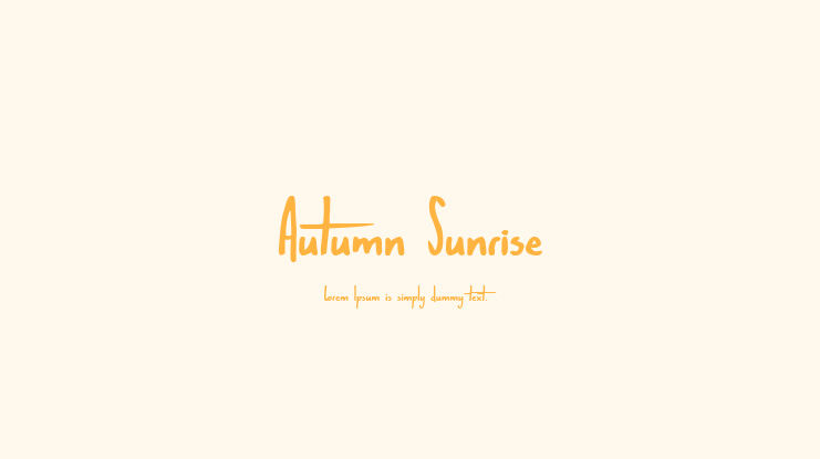 Autumn Sunrise Font