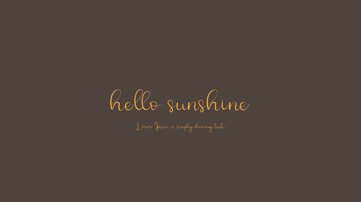 hello sunshine Font Family