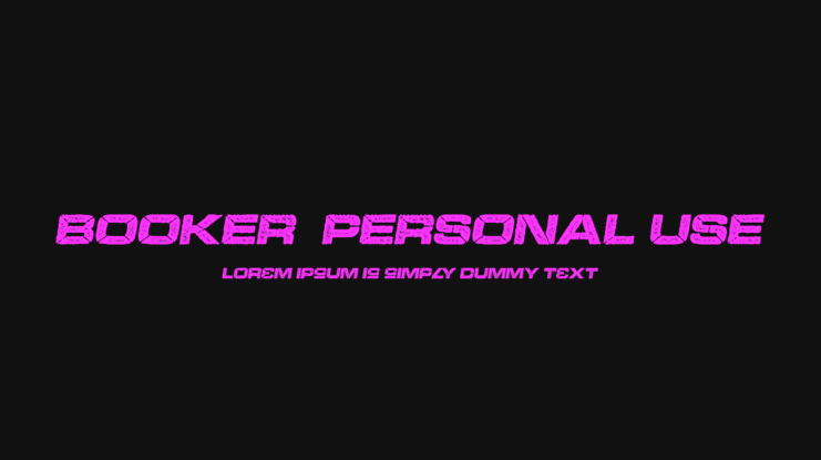 BOOKER  PERSONAL USE Font