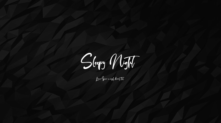 Sleepy Night Font