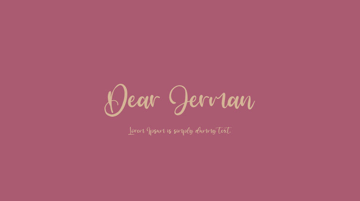 Dear Jerman Font