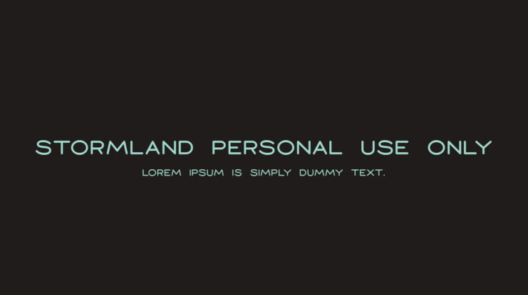 Stormland PERSONAL USE ONLY Font Family