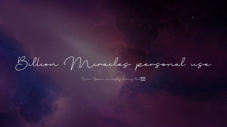 Billion Miracles personal use Font