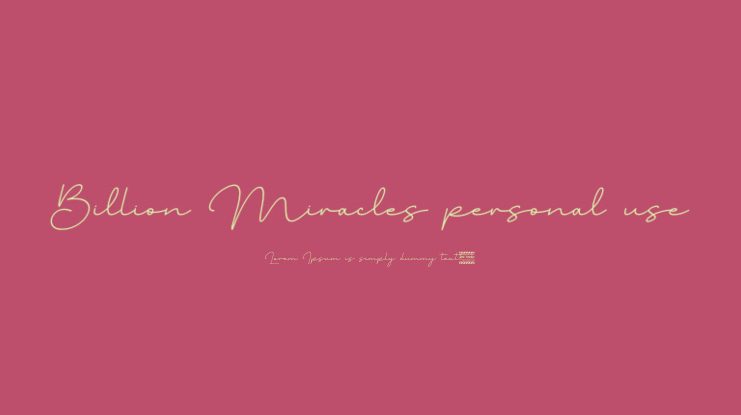 Billion Miracles personal use Font