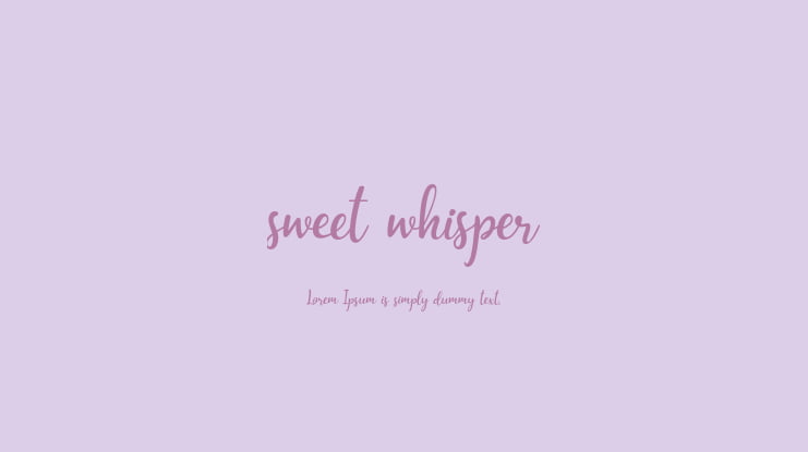 sweet whisper Font