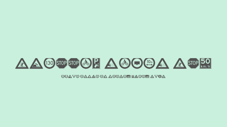 traffic signs tfb Font