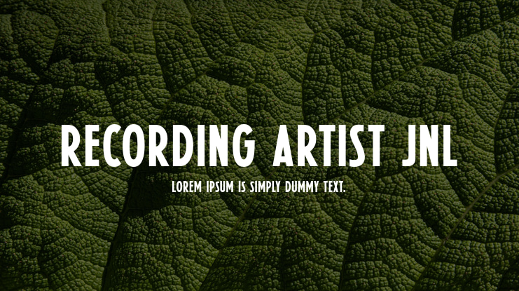 Recording Artist JNL Font Family