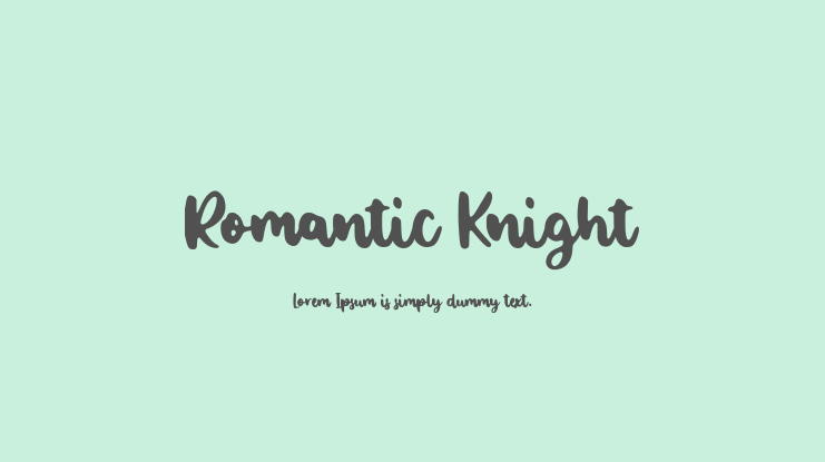 Romantic Knight Font