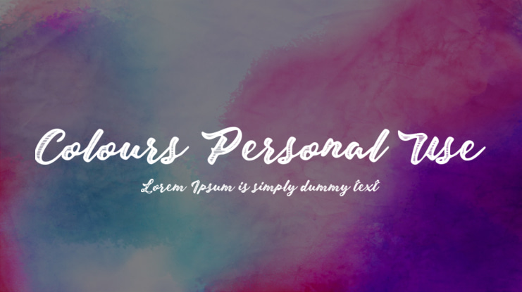 Colours Personal Use Font