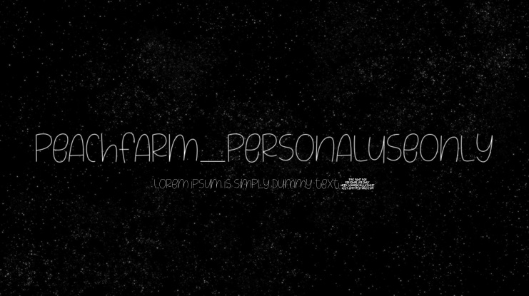 PeachFarm_PERSONALUSEONLY Font