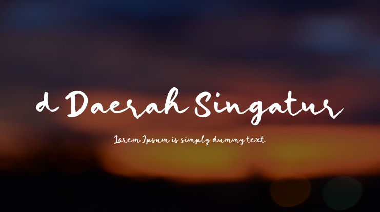 d Daerah Singatur Font