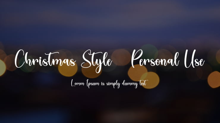 Christmas Style - Personal Use Font