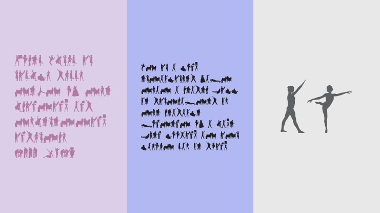 Human Silhouettes Free Three Font