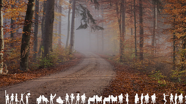 Human Silhouettes Free Three Font