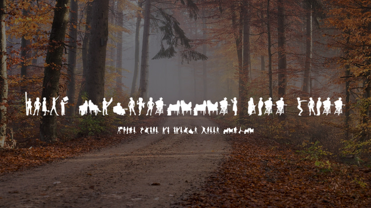 Human Silhouettes Free Three Font