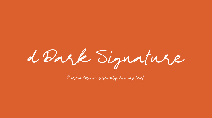 d Dark Signature Font