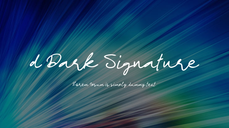 d Dark Signature Font