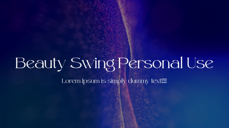 Beauty Swing Personal Use Font