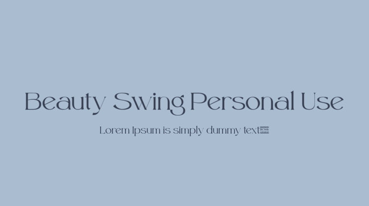 Beauty Swing Personal Use Font